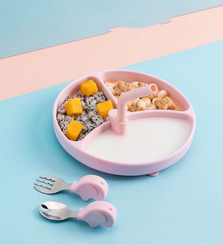 Assiette à dîner pour bébé Vaisselle pour enfants Ensemble de ventouses en silicone