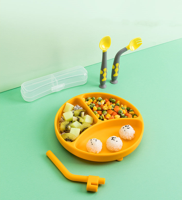 Assiette à dîner pour bébé Vaisselle pour enfants Ensemble de ventouses en silicone