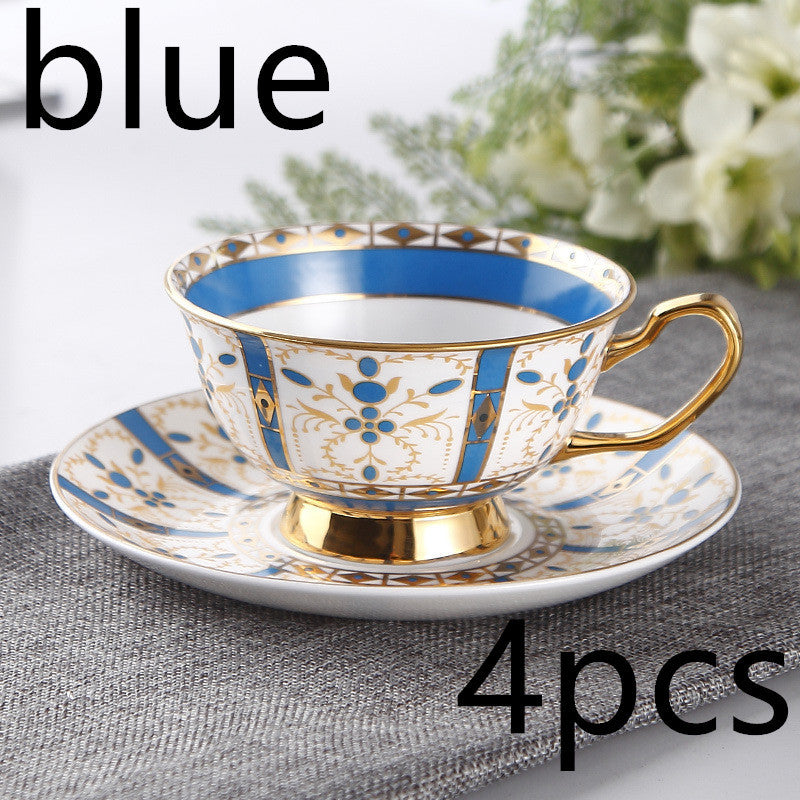 European Small Luxury Coffee Cup Set Bone China Tea Set Ceramic English Phnom Penh Black Tea Cup Flower Tea Cup