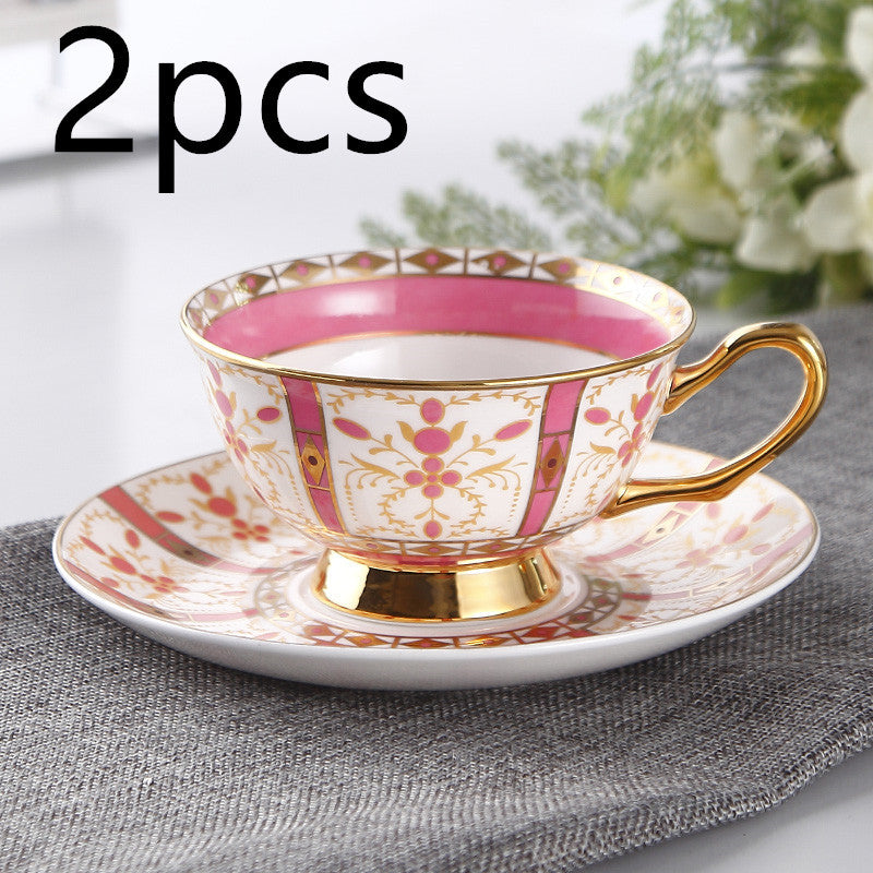 European Small Luxury Coffee Cup Set Bone China Tea Set Ceramic English Phnom Penh Black Tea Cup Flower Tea Cup