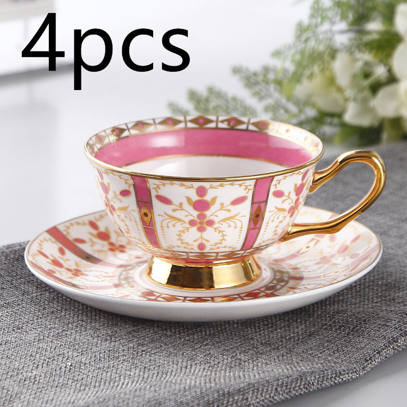 European Small Luxury Coffee Cup Set Bone China Tea Set Ceramic English Phnom Penh Black Tea Cup Flower Tea Cup