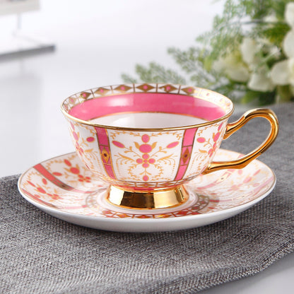 European Small Luxury Coffee Cup Set Bone China Tea Set Ceramic English Phnom Penh Black Tea Cup Flower Tea Cup