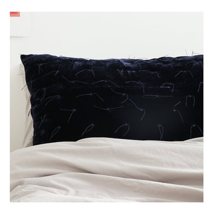 Embroidered Long Pillowcase With Tassel Caramel Sapphire