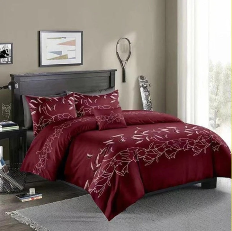 Three-piece Simple Plain Black Printing Bedding Set