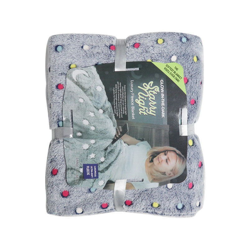 Magic Luminous Flannel Fluorescent Blanket Custom Cartoon Starry Sky Children Luminous Blanket