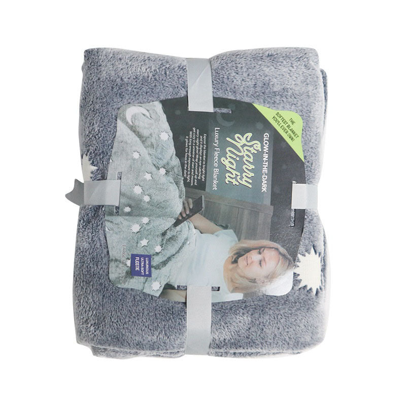 Magic Luminous Flannel Fluorescent Blanket Custom Cartoon Starry Sky Children Luminous Blanket