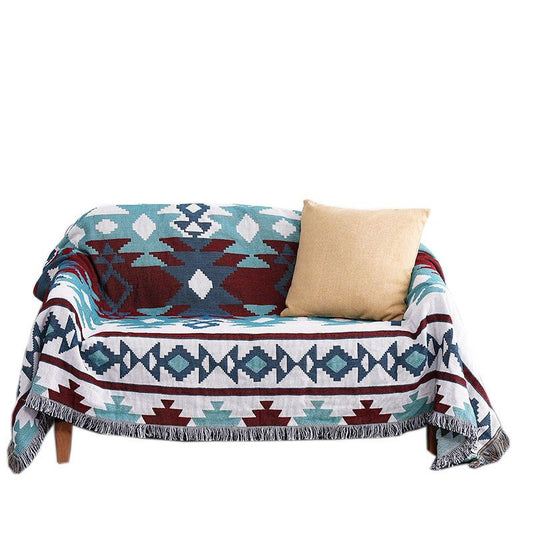 Bohemian Knitted Throw Thread Blanket on the Bed Sofa Plaid