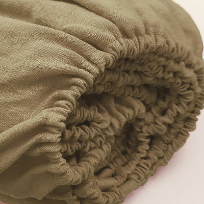 Drap-lit lavable uni en lin naturel de style nordique