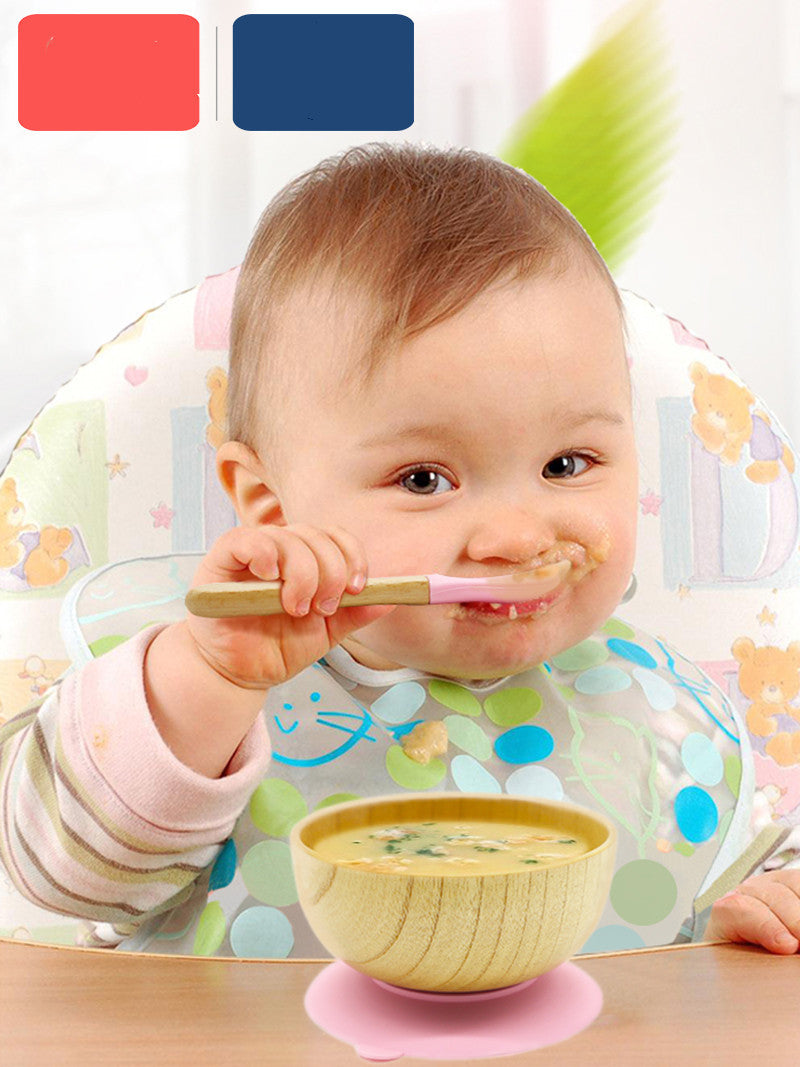 Ensemble de vaisselle pour enfants anti-chute et anti-brûlure avec bol à ventouse et cuillère