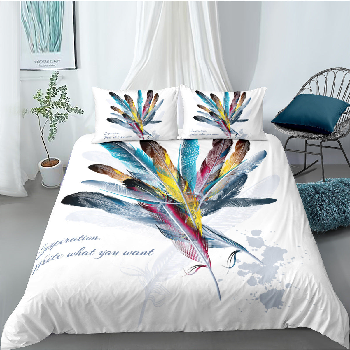 Digital Printing Quilt Cover Three-piece Foreign Trade Dream Catcher Series