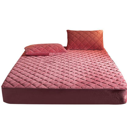 Quilted Bed Sheet Crystal Velvet Simmons Protective Cover To Keep Warm Bedspread Non-Slip