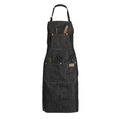 Vulcanized Black Denim Denim Fabric Halterneck Japanese Work Apron