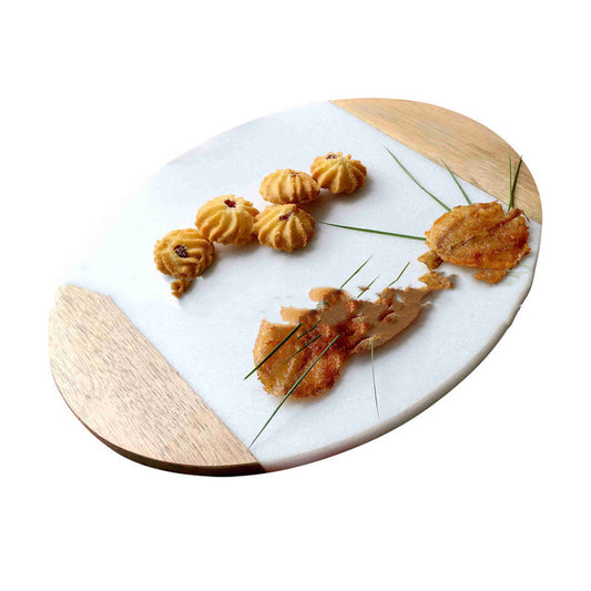 Creative Marble Splicing Solid Wood Flat Plate