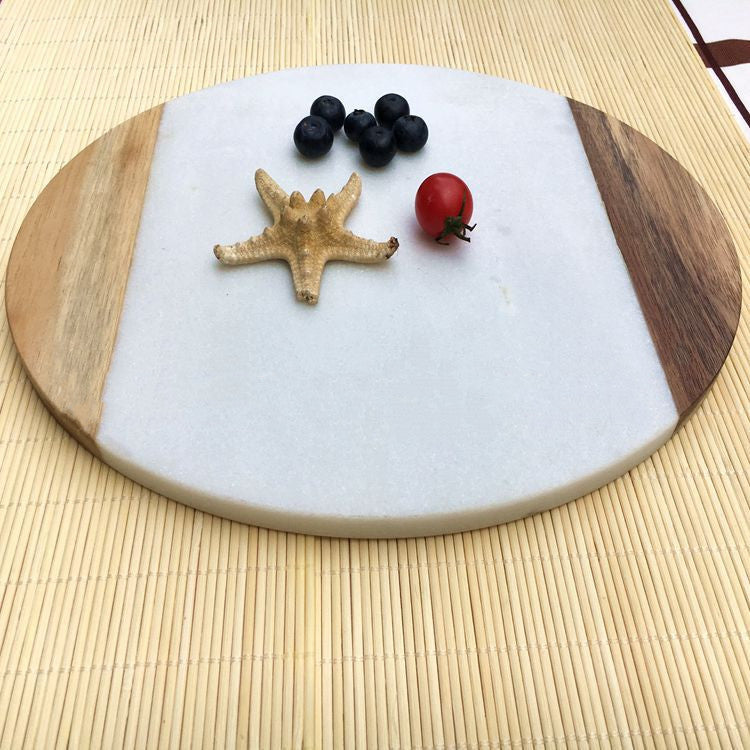 Creative Marble Splicing Solid Wood Flat Plate