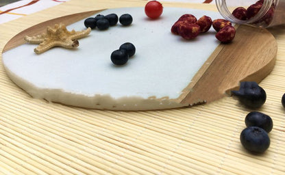 Creative Marble Splicing Solid Wood Flat Plate