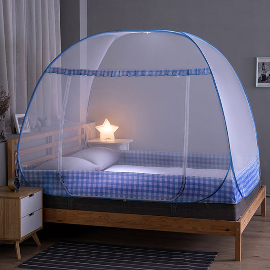 Mosquitera para el hogar, sin instalación, anticaída, 1,8 m, cama, yurta, 1,2 m, dormitorio de estudiantes, 1,5 m, doble grosor, plegable