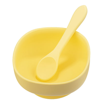 Baby Food Supplement Bowl  Fork Spoon Set Silicone Suction Cup Bowl