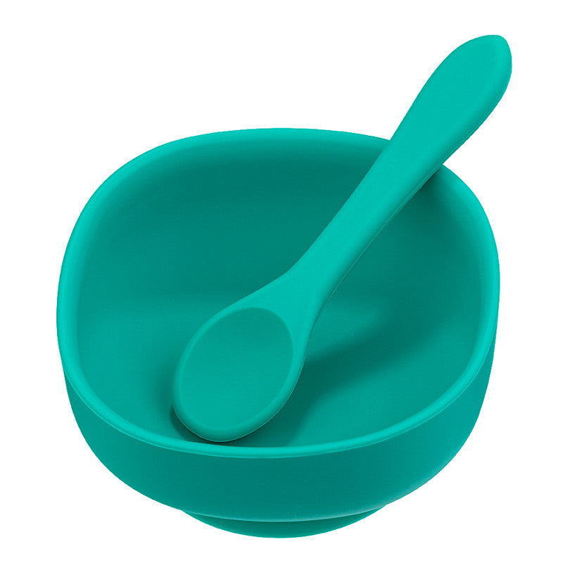 Baby Food Supplement Bowl  Fork Spoon Set Silicone Suction Cup Bowl