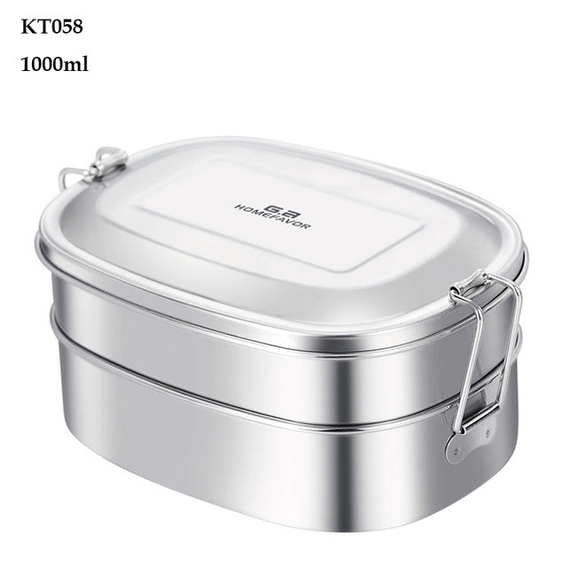 G.a HOMEFAVOR Custom Lunch Box For Kids Food Container Bento Box 304 Top Grade Stainless Steel Storage Thermal Metal Box Stock