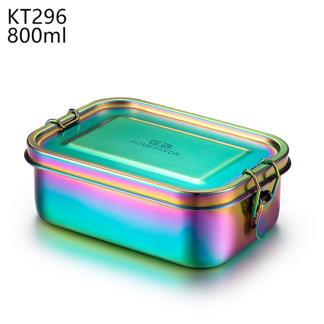 G.a HOMEFAVOR Custom Lunch Box For Kids Food Container Bento Box 304 Top Grade Stainless Steel Storage Thermal Metal Box Stock