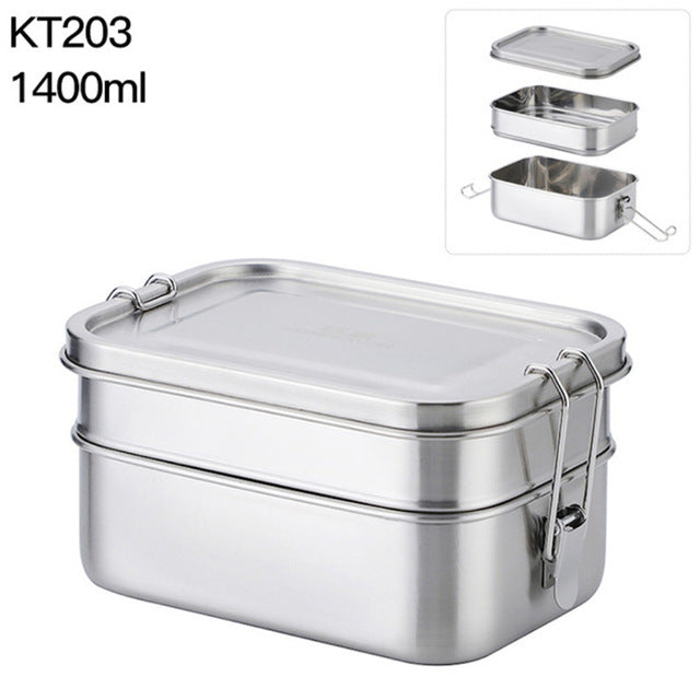 G.a HOMEFAVOR Custom Lunch Box For Kids Food Container Bento Box 304 Top Grade Stainless Steel Storage Thermal Metal Box Stock