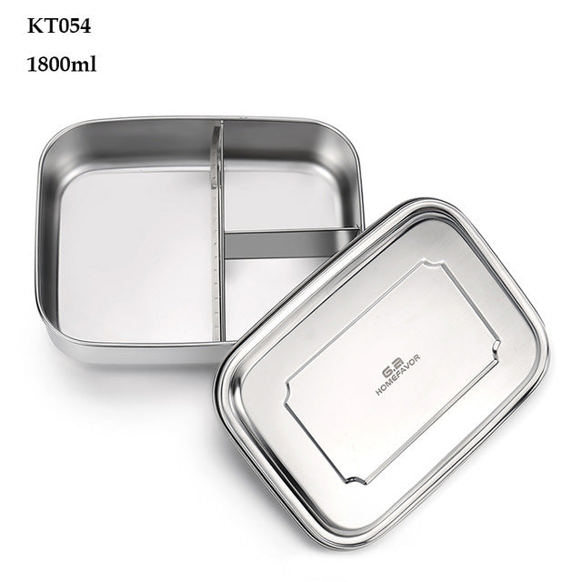 G.a HOMEFAVOR Custom Lunch Box For Kids Food Container Bento Box 304 Top Grade Stainless Steel Storage Thermal Metal Box Stock