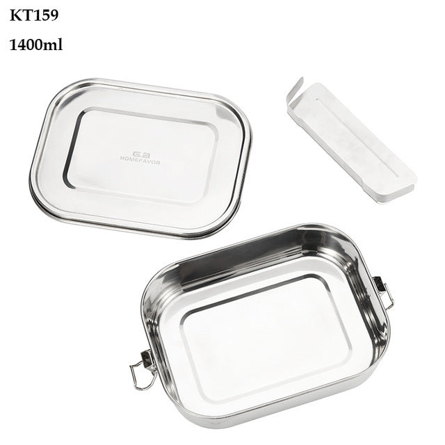 G.a HOMEFAVOR Custom Lunch Box For Kids Food Container Bento Box 304 Top Grade Stainless Steel Storage Thermal Metal Box Stock