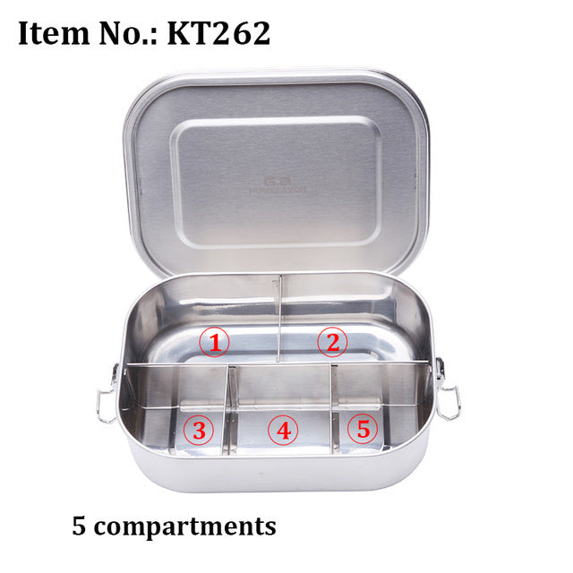 G.a HOMEFAVOR Custom Lunch Box For Kids Food Container Bento Box 304 Top Grade Stainless Steel Storage Thermal Metal Box Stock