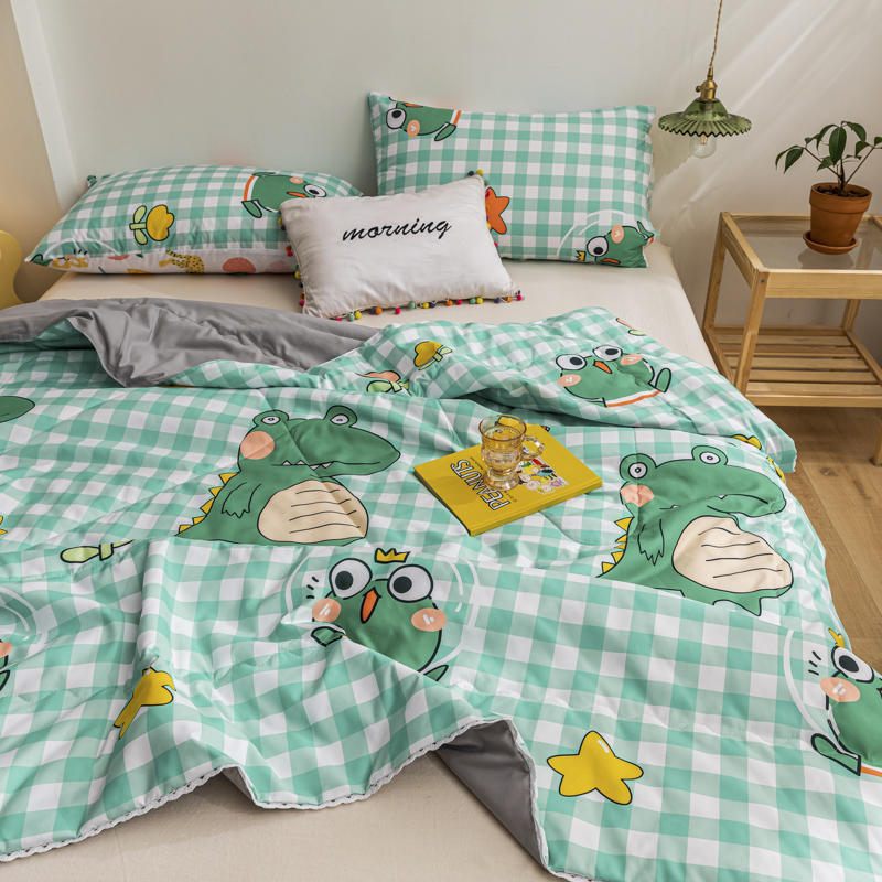 Spring green Rainbow Flower Clip cotton summer cool quilt delicate lace household children''s summer quilt single double air conditioner quilt