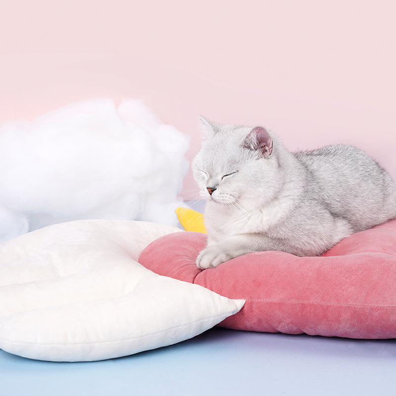 Nido de gato con alas de ángel, cama cálida para gatos para dormir en primavera, esterilla universal para gatos de cuatro estaciones, de doble uso