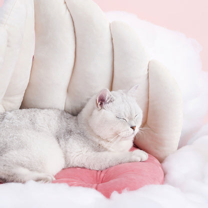 Nido de gato con alas de ángel, cama cálida para gatos para dormir en primavera, esterilla universal para gatos de cuatro estaciones, de doble uso