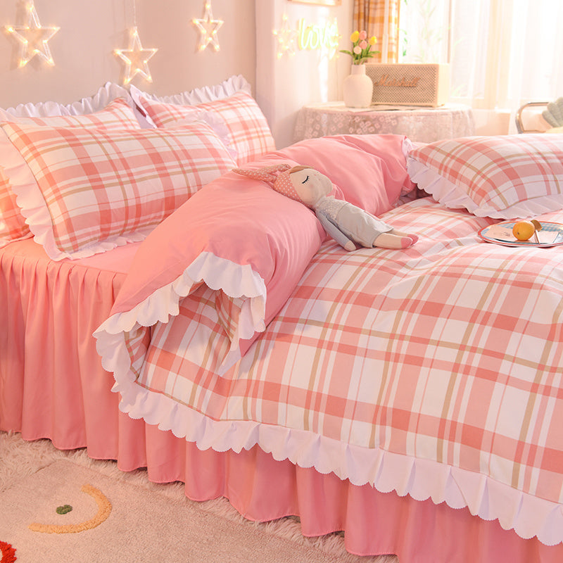 Four-Piece Set Of Simple Love Lace Bed