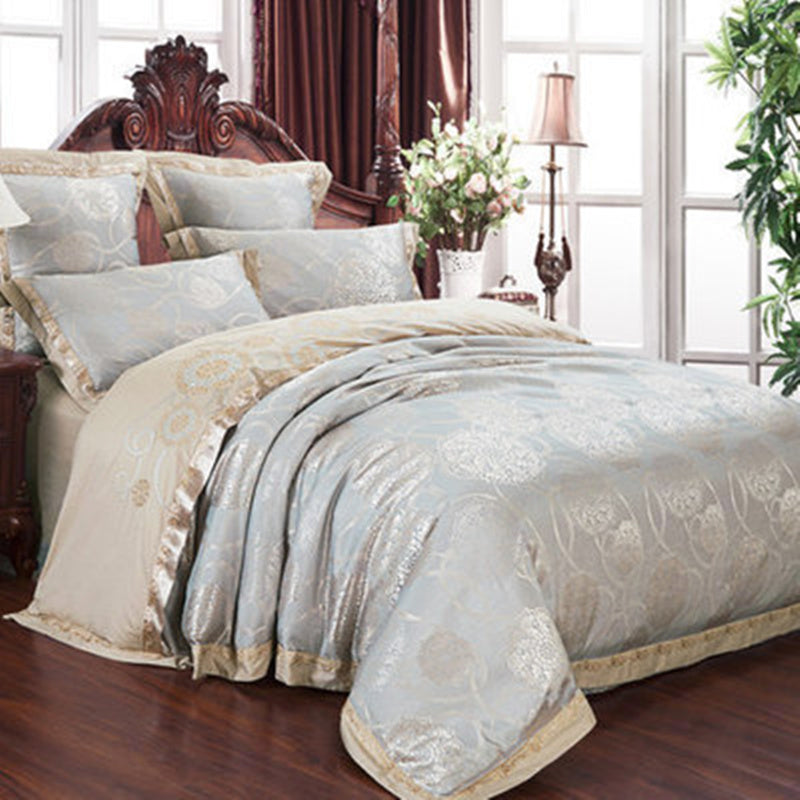 High Grade European Four Piece Satin Jacquard Bedding Pure Cotton Sheet Quilt Cover Genuine Wedding Bedding Home Textile