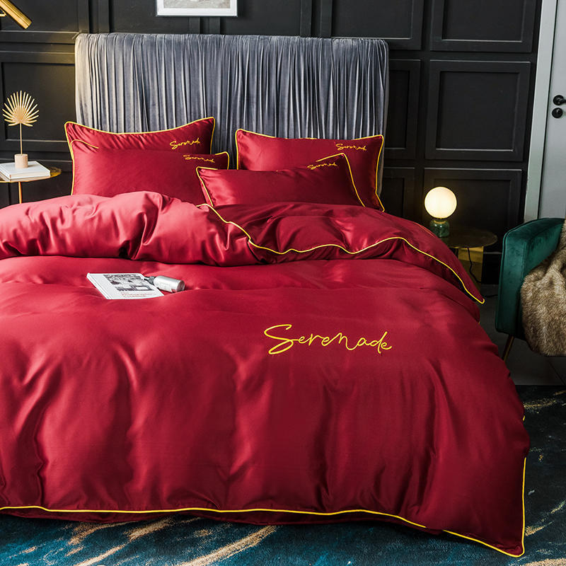 New Serenade Washed Silk Four-Piece Bedding Set Of Four-Piece Bed Linen