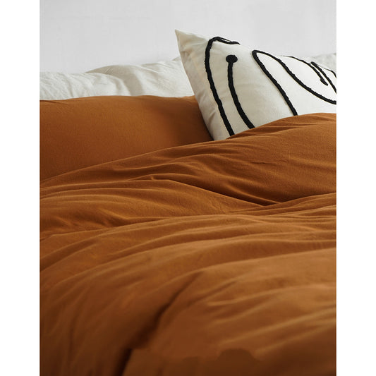 Ropa de cama de algodón de punto color caramelo, agradable para la piel