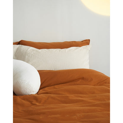 Ropa de cama de algodón de punto color caramelo, agradable para la piel