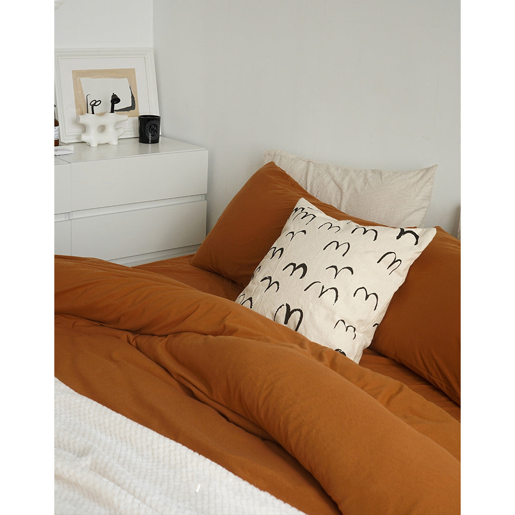 Caramel Knitted Cotton Skin-Friendly Nude Bedding