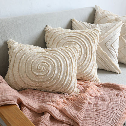 Housse de coussin en coton-tige pour canapé, chambre à coucher, style naturel, moderne et simple, originale, carrée