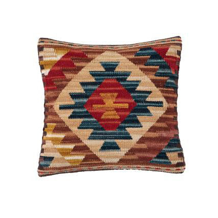 Housse de coussin en laine dure tissée à la main de style ethnique Kilim de style campagnard américain importé d'Inde