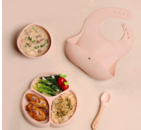 Guglipai Bol de complément alimentaire pour bébé Ensemble de cuillères pour bébé Bol à ventouse en silicone pour entraînement à l'alimentation Bol anti-chute pour enfants Vaisselle