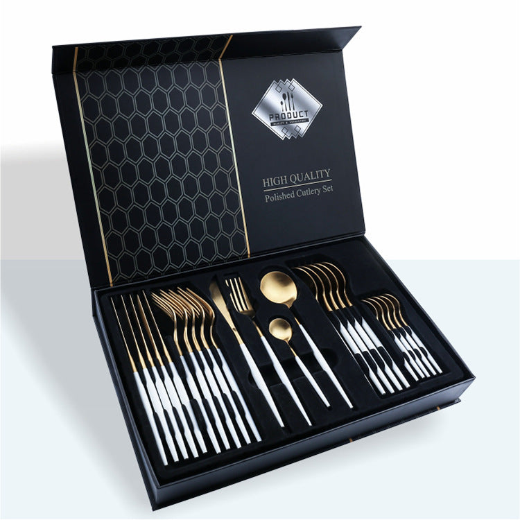 24 Piece Set Of 304 Stainless Steel Knife Gift Box