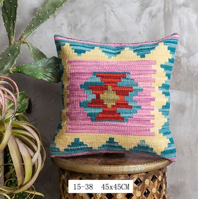 Almohada nórdica de lana dura importada de Pakistán, hecha a mano, estilo retro bohemio