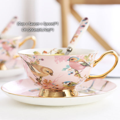 Bone China Coffee Cup Set Ceramic Phnom Penh Tea Set Cup With Spoon