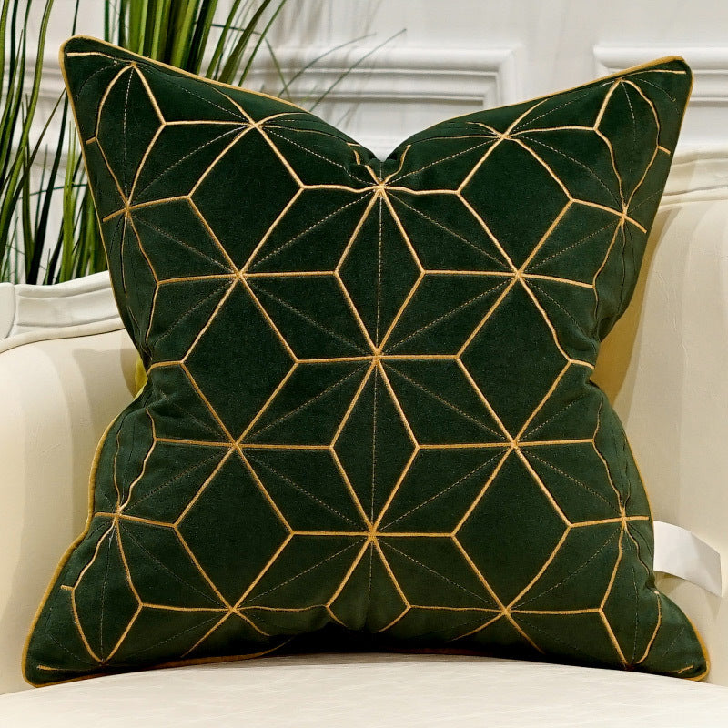 Embroidered Throw Pillow for Modern Light Luxury Sofa