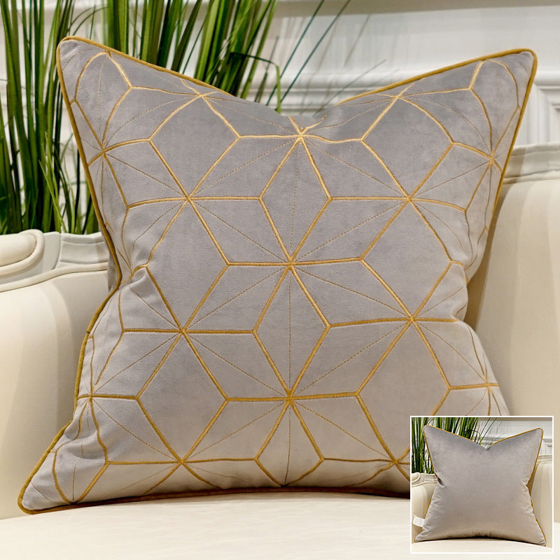 Embroidered Throw Pillow for Modern Light Luxury Sofa