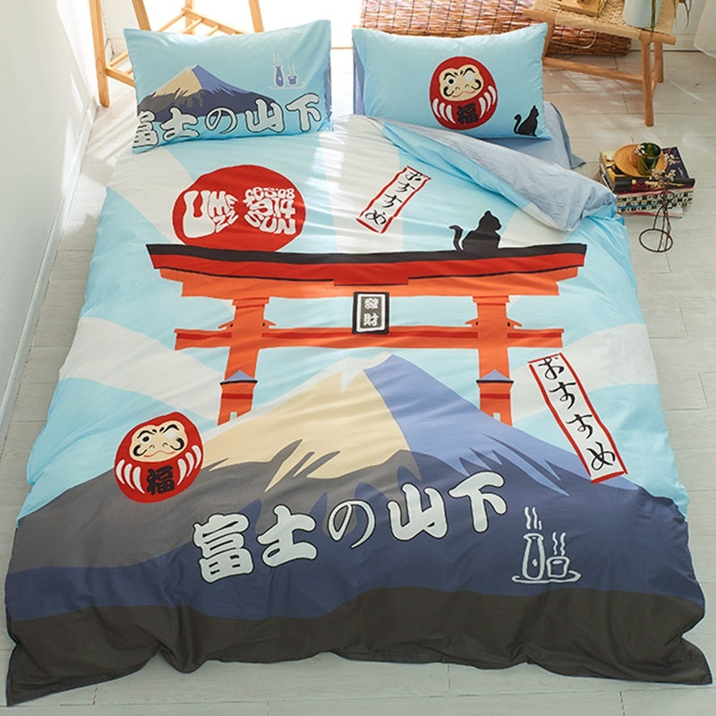 Four-piece Japanese-style Cute Cartoon Duvet Cover