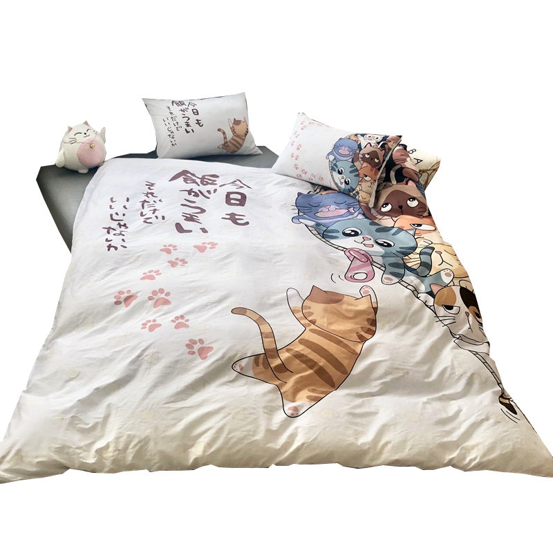 Four-piece Japanese-style Cute Cartoon Duvet Cover