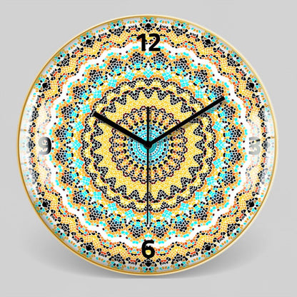 Horloge murale décorative nordique marocaine en verre de style ethnique à motif bohème