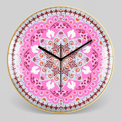 Horloge murale décorative nordique marocaine en verre de style ethnique à motif bohème