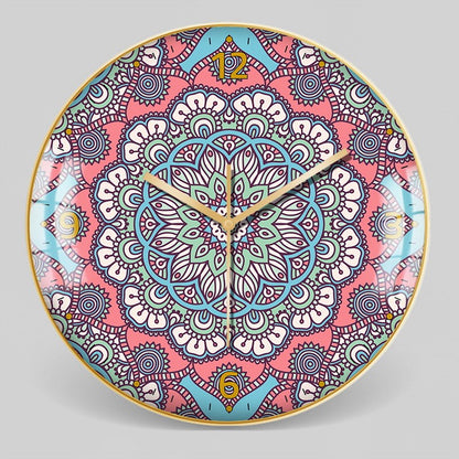 Horloge murale décorative nordique marocaine en verre de style ethnique à motif bohème